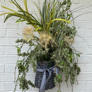 Summer Wreath, Outdoor Wreath, Natural Wreath, Rustic Wreath, Farmhouse Wreath, Hanging Door Basket, Wall Decor, Handmade Wreath