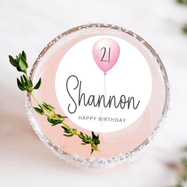 Personalised Edible Wafer Birthday Toppers – Custom Name and Age – Fun Cocktail & Cupcake Decorations for Parties, Celebrations