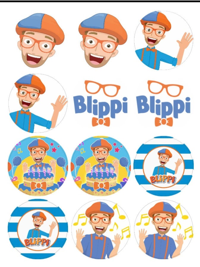 Blippi Cupcake Toppers Printable