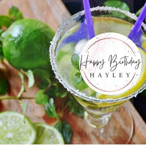 12 x edible premium wafer Wedding Birthday Celebration personalised drink topper 2” pre cut circles