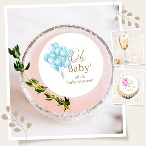 Décorations de cupcakes personnalisées pour baby shower | décorations pour cocktails | carte de gaufrette comestible | choix de modèles et de tailles