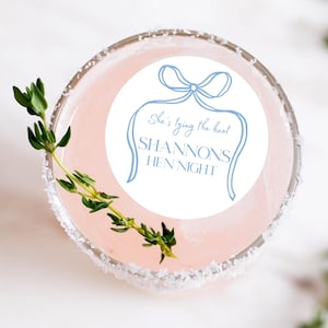 Personalised Edible Wafer Cocktail & Cupcake Toppers – Custom Bow Design
