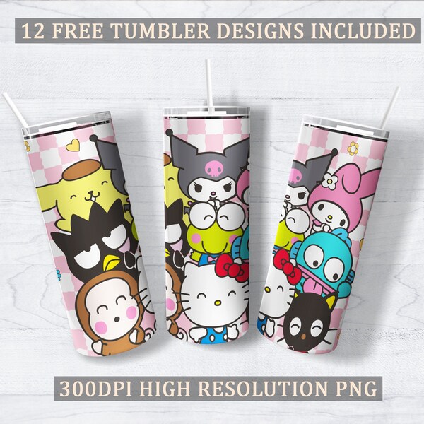 Cat Strawberry Spring Summer Tumbler Png, Kawaii Kitty Tumbler, Kitty Coffee Tumbler Png, Pink Cat Tumbler Wrap, Sublimation Design