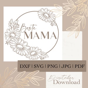 Archivo de trazador digital Mejor mamá | corona dibujado a mano | SVG | Archivo DXF | PNG | Archivo vectorial | Descargar