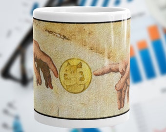 The Creation of Doge Coin Painting Mug