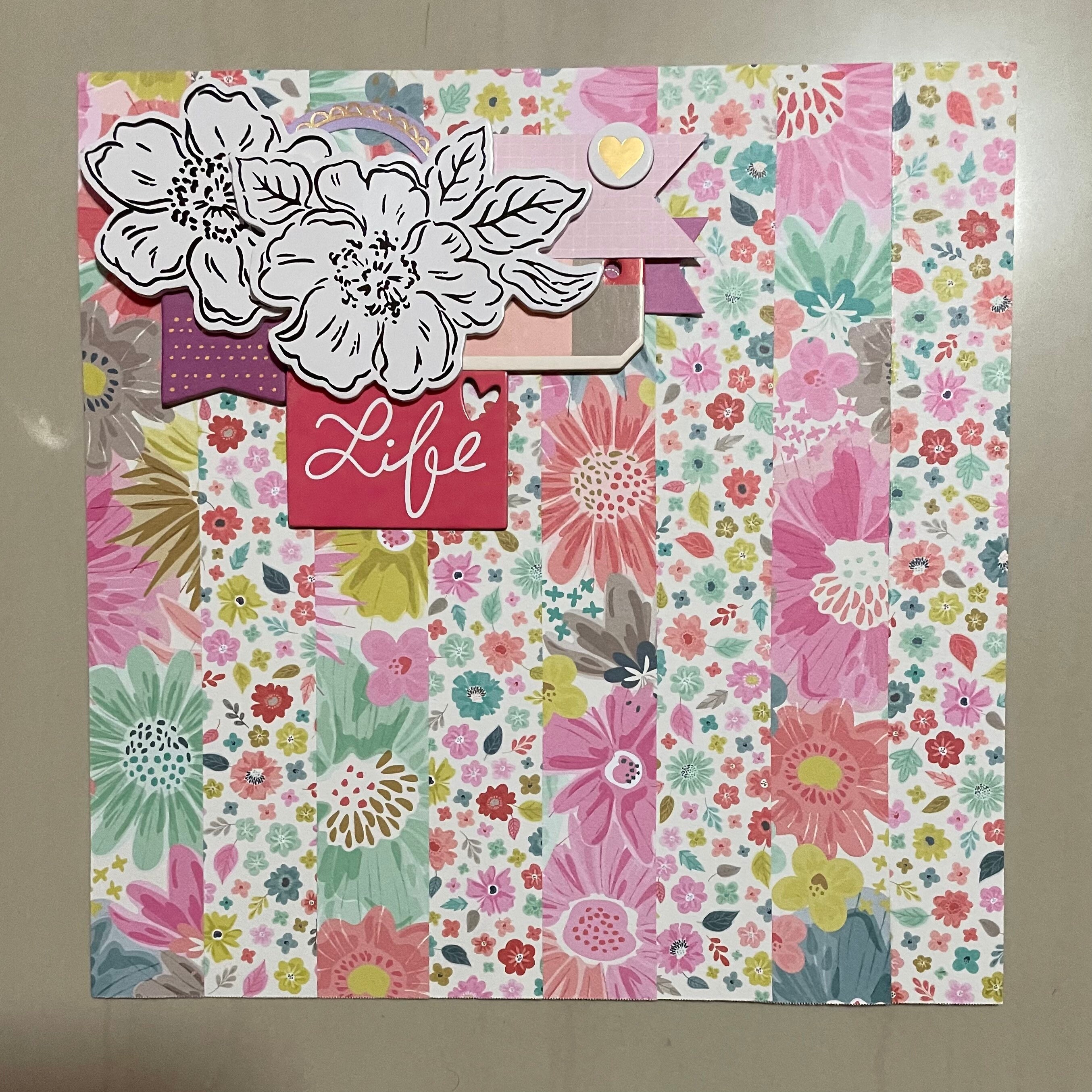 Full Bloom premade Scrapbook Page 8x8 Layout Paper Etsy UK