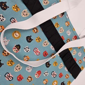 Tote bag motifs chats - Sac en tissu fait main Marik
