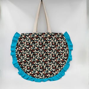 Tote bag motifs fleuris - Sac en tissu fait main Marik