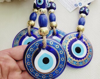 Evil Eye Wall Hanging: Turkish Nazar Amulet, Home Protection Decor