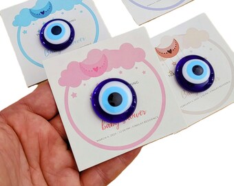 Personalized Evil Eye Magnet Favors: Handmade Baptism, Baby Shower Gifts