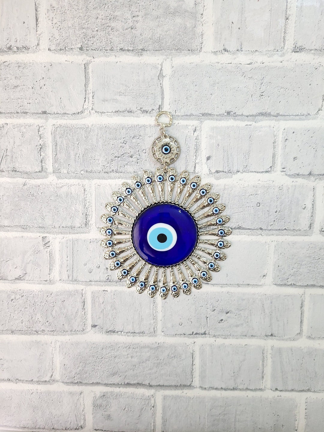 Silver Metal Wall Decor With Evil Eye Charm,wall Art,home Decor,evil