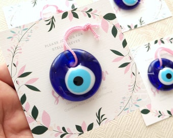 Pink String Evil Eye Favors: Personalized Baby Shower, Baptism Gifts