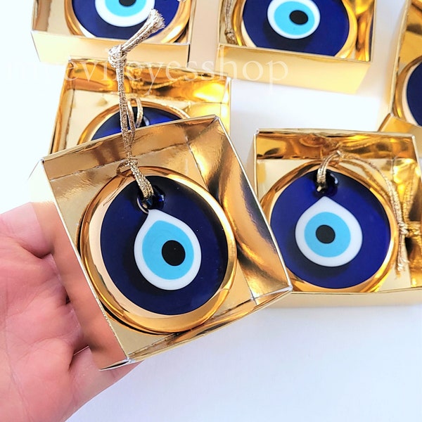 100 Pcs. Golden Evil Eye ,Favor,Wedding,Evil Eye Favours,Traditional,Nazar Boncuk,Greek Wedding Favors,For Guests,Bulk,Bridal Shower