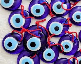 Red String Evil Eye Beads: Greek Lucky Charms, Wedding Favors