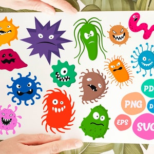 Virus and bacteris svg,Bacteria SVG,Bacteria Clipart,Bacteria vector,Bacteria vector, Bacteria bundle,Microorganisms Svg,print file,svg file