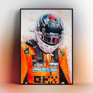 Lando Norris Poster McLaren F1 Print - Lando Norris Helmet Japan Special Edition Wall Art Gift