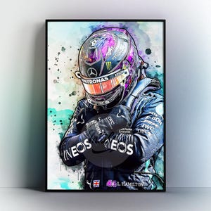 Lewis Hamilton F1 Poster: Wakanda Forever Pose, Mercedes AMG Art Print
