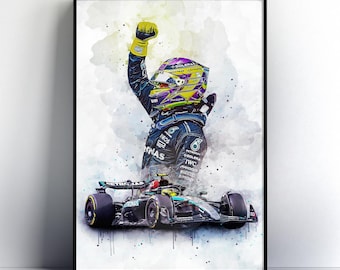ルイス・ハミルトンのポスター - 2024年メルセデスF1マシンのプリント
