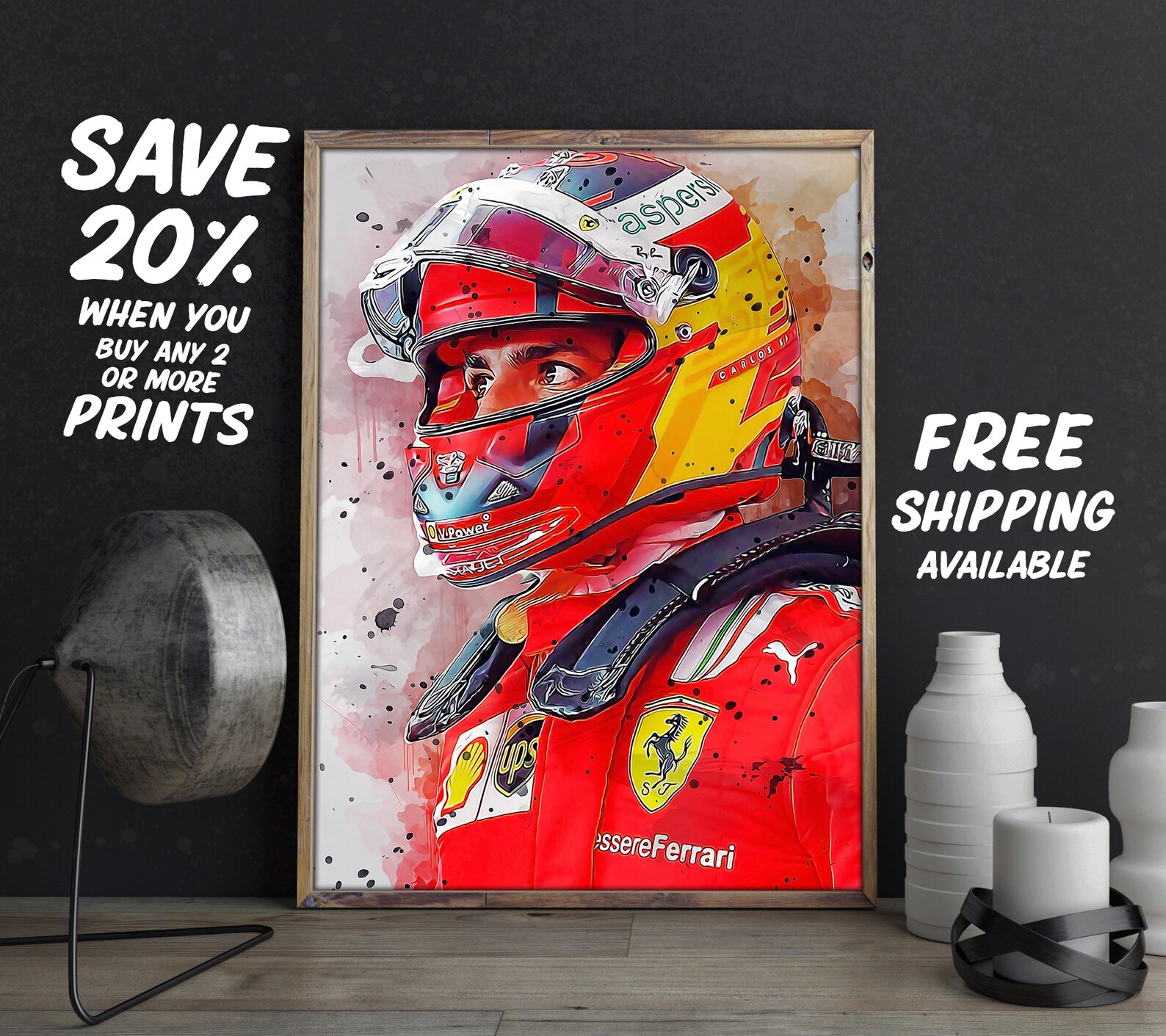 Carlos Sainz Poster Ferrari F1 Formula One Poster - Etsy