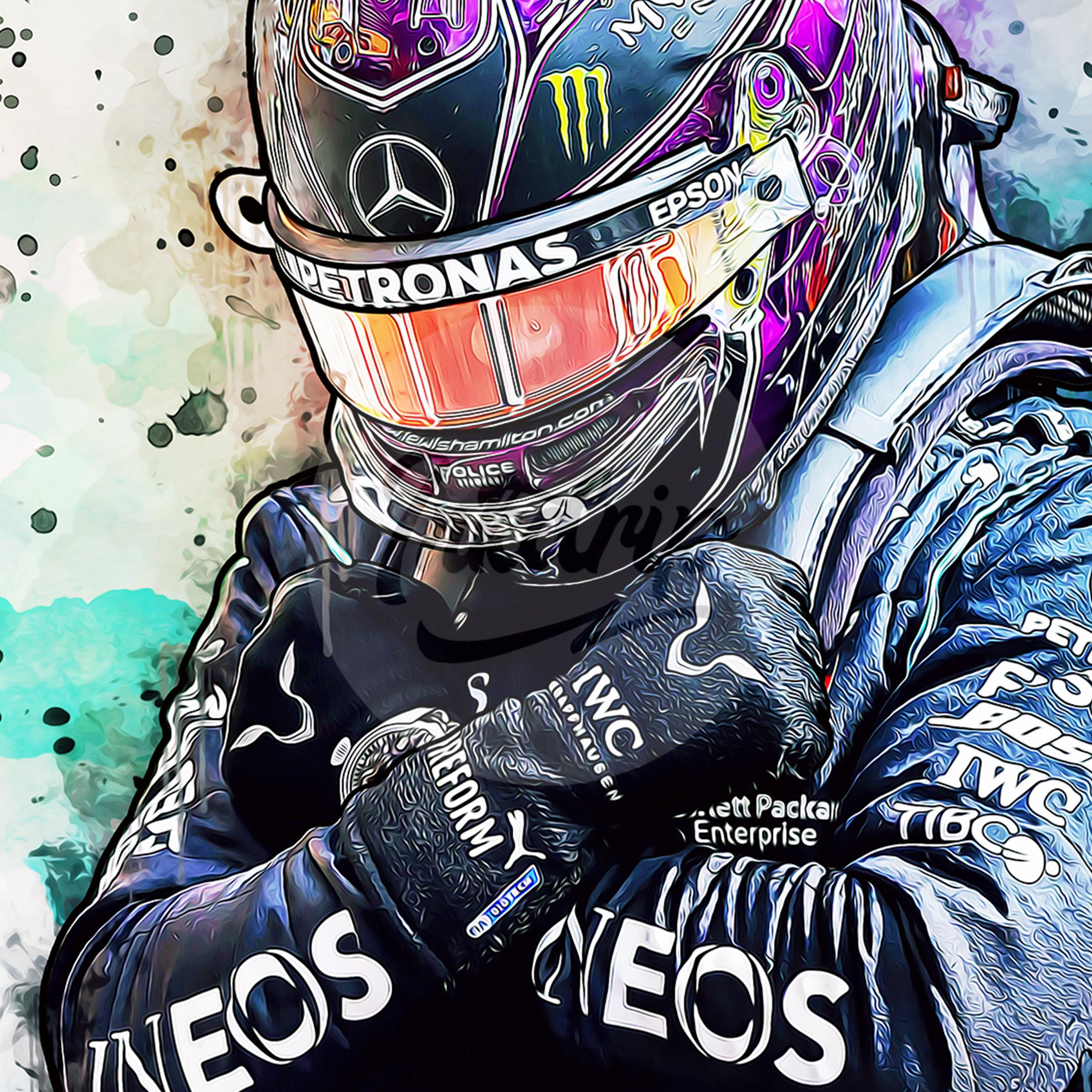 ルイス・ハミルトン F1 ポスター：ワカンダ・フォーエバー・ポーズ