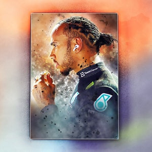 Lewis Hamilton Poster | Mercedes AMG F1 Formula One | Premium Wall Art Print