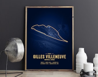 Gilles Villeneuve Canada F1 Circuit Track Poster
