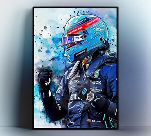 Poster Sur Toile George Russell F1 2025 - 30 X 45 Cm, Décoration Salon Chambre, F1 Motorsport