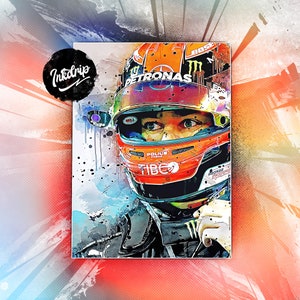 George Russell Poster Mercedes AMG F1 Formula One Wall Art Print