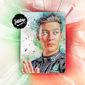 George Russell Poster Mercedes AMG F1 Formula One Wall Art Print