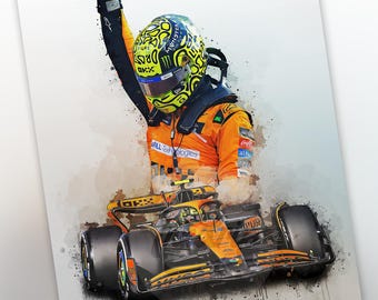 Lando Norris Poster Mclaren Car Print - Lando Norris Wall Art