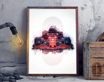 Sebastian Vettel Ferrari Poster F1 Formula One