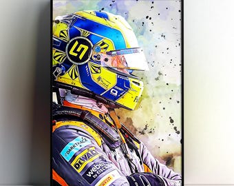 Lando Norris Poster McLaren F1 Poster Formula One Wall Art Print