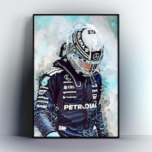 Póster de George Russell Mercedes F1 - Impresión - Casco de George Russell - Año de la Serpiente - Edición especial - Arte mural - Regalo