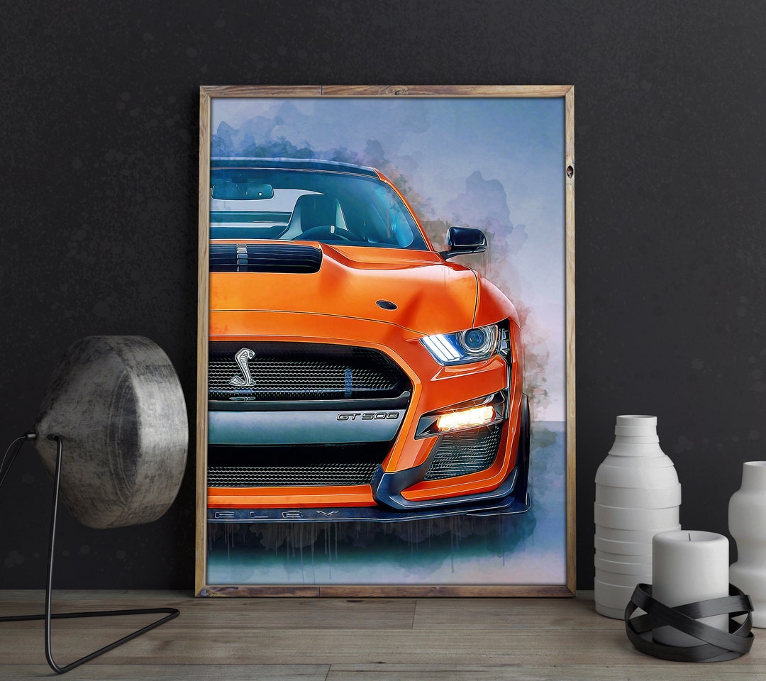 Ford Mustang Shelby Cobra GT500 Poster Wall Art Print - Etsy