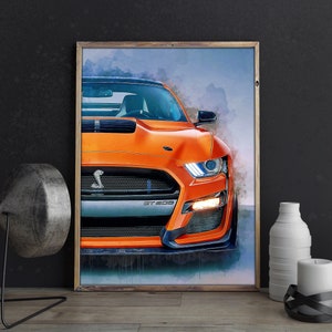 Ford Mustang Shelby Cobra GT500 poster kunst aan de muur