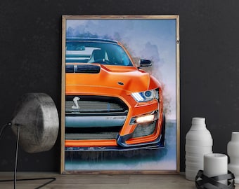 Ford Mustang Shelby Cobra GT500 Poster Wall Art Print