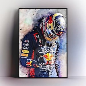 Pôster de Max Verstappen, impressão Red Bull - Arte de parede para presente de Max Verstappen