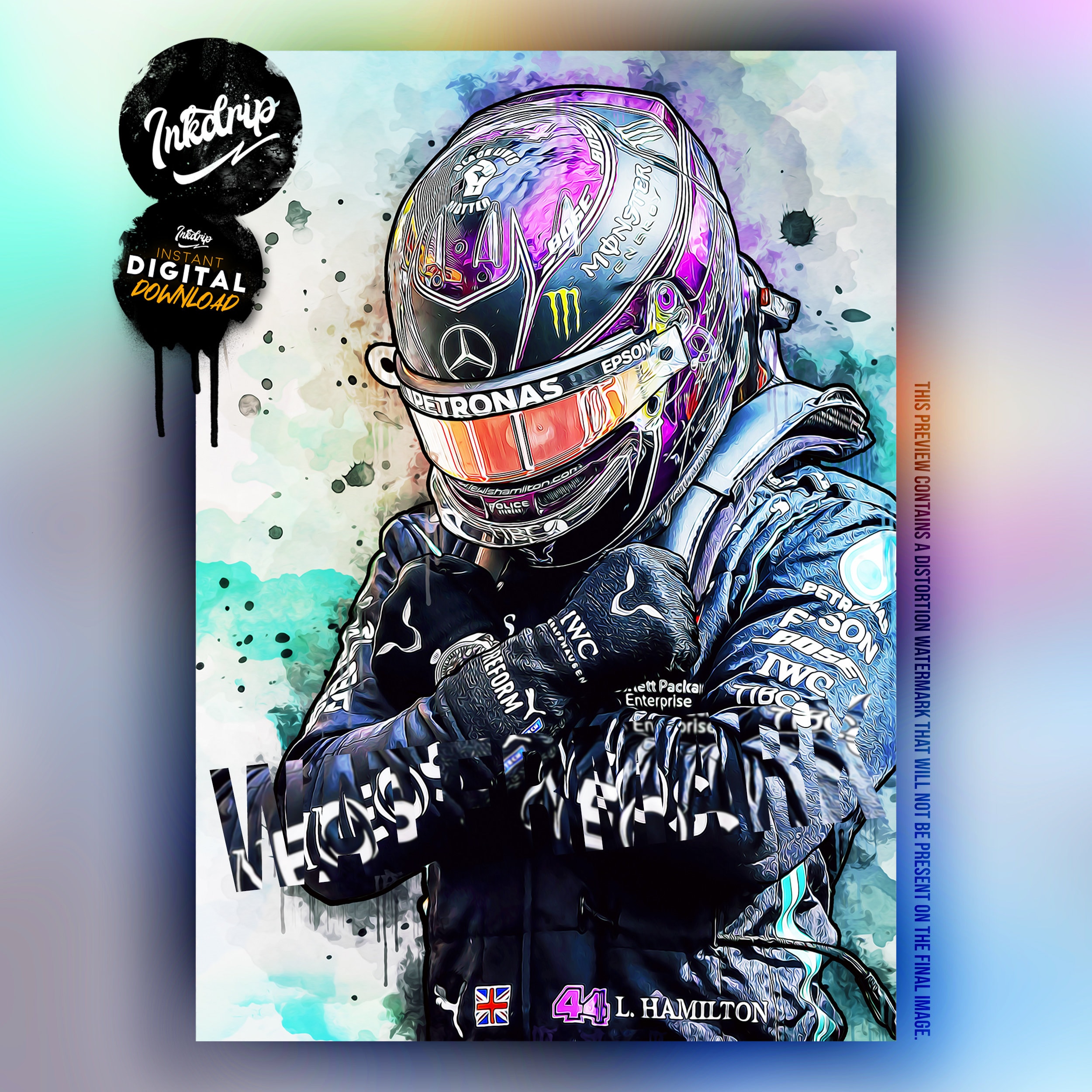 Lewis Hamilton Peinture Décorative Imperméable Et Résistante