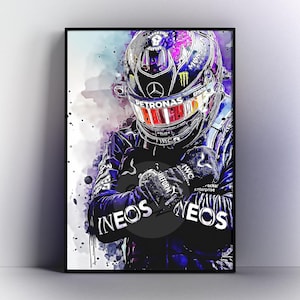 Lewis Hamilton Poster Wakanda Forever Pose Mercedes AMG F1 Formula One Wall Art Print