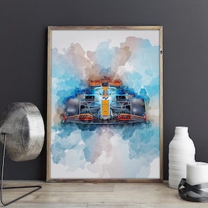 Lando Norris Poster | McLaren F1 Formula One Monaco 2021 Gulf Livery Poster