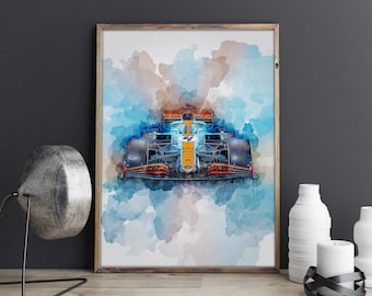 Lando Norris Poster | McLaren F1 Formula One Monaco 2021 Gulf Livery Poster