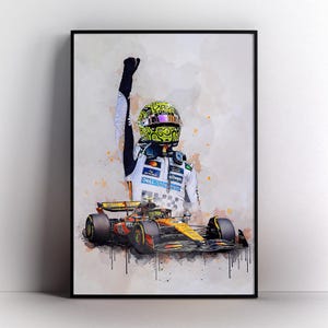 Poster di Lando Norris, edizione speciale della vittoria di Monaco 2025, McLaren F1 - Lando Norris, regalo da parete per lui, fan della Formula Uno, decorazioni da corsa