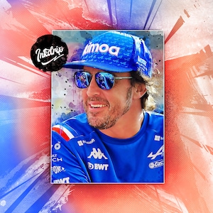 Fernando Alonso Alpine F1 Formel Eins Wandkunst Druck