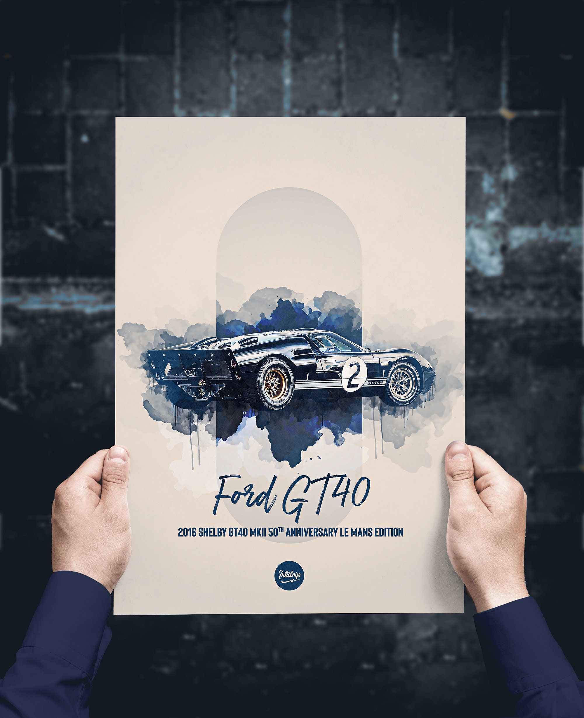 Ford Shelby GT40 Le Mans 50th Anniversary Poster, Automotive Wall Art ...