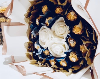 Bouquet de chocolats Ferrero et Lindt, cadeau d'anniversaire pour elle, Ramadan, Eid, félicitations, anniversaire, cadeau de remerciement, bouquets de chocolat