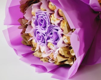 Ferrero Rocher Chocolate Bouquet, Artificial Flowers, Gift