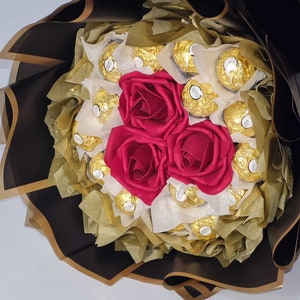 Chocolate Bouquet Ferrero and Lindt, Anniversary, Ramadan, Eid, Birthday Gift, Easter, Chocolates & Flowers, Congratulations, Thank You Gift