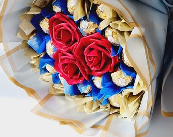 Chocolate Ferrero Lindt Bouquet, Birthday Gift, Anniversary, Ramadan Gift, Eid Gift, Easter, Congratulations, Thank You, Chocolate Bouquet