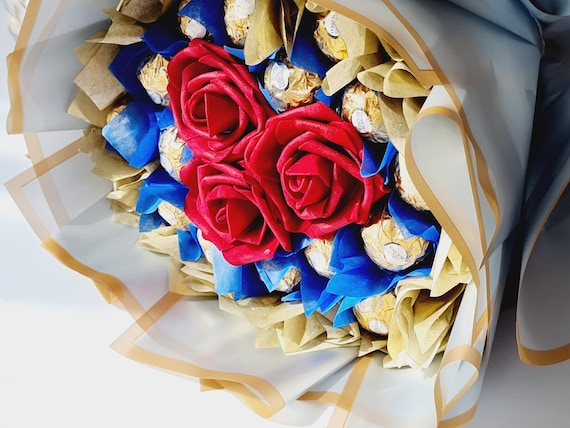 Red And Blue Roses Chocolate
