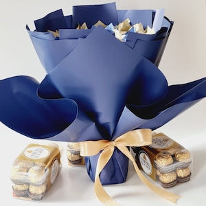 Ramo de chocolate Ferrero Lindt, regalo de cumpleaños, aniversario, regalo de Ramadán, regalo de Eid, Pascua, felicitaciones, gracias, ramo de chocolate imagen 2